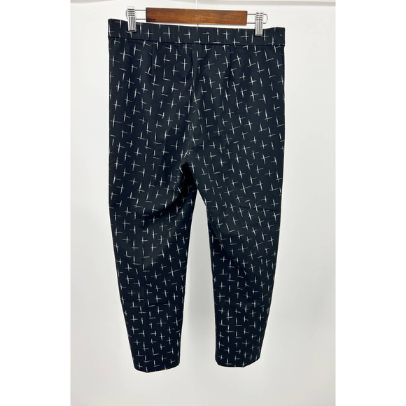 J. Jill Cotton Blend Cropped Trousers Black and White Pants Women's Size 8 - Picture 2 of 6